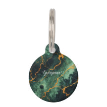 Personalisiertes Grünes und goldenes Waldmarmor