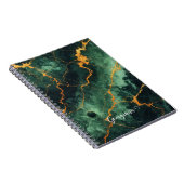 Personalisiertes Grünes und goldenes Waldmarmor Notizblock (Rechte Seite)