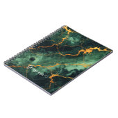 Personalisiertes Grünes und goldenes Waldmarmor Notizblock (Linke Seite)