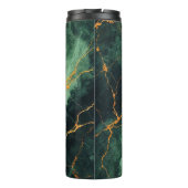 Personalisiertes Grünes und goldenes Waldmarmor Thermosbecher (Rückseite)