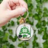 Personalisiertes grünes und weißes Eis-Hockey Schlüsselanhänger (Hand)