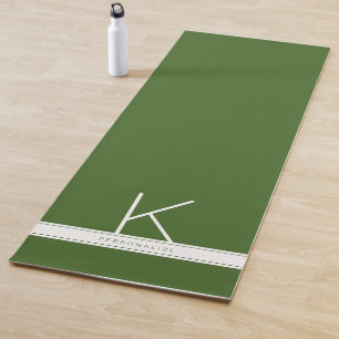 Personalisiertes Grünes Weiß Modernes Einfaches Yogamatte