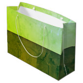 Personalisiertes Grünpapier Große Geschenktüte (Rückseite Schrägansicht)