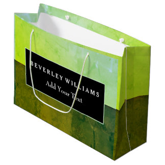 Personalisiertes Grünpapier Große Geschenktüte