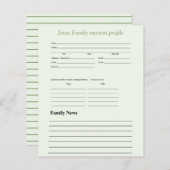 Personalisiertes Grünthema Familienprofil (Vorne/Hinten)