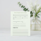 Personalisiertes Grünthema Familienprofil (Stehend Vorderseite)