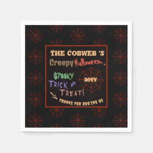 Personalisiertes Gruseliges Farbintensives Hallowe Serviette