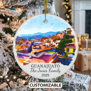 Personalisiertes Guanajuato-Ornament, Geschenk aus Keramik Ornament