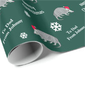 Personalisiertes Gürteltier-Weihnachten Geschenkpapier (Rolleneckpunkt)