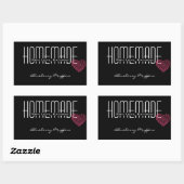 Personalisiertes Gütesiegel "hausgemacht mit Liebe Rechteckiger Aufkleber (Blatt)