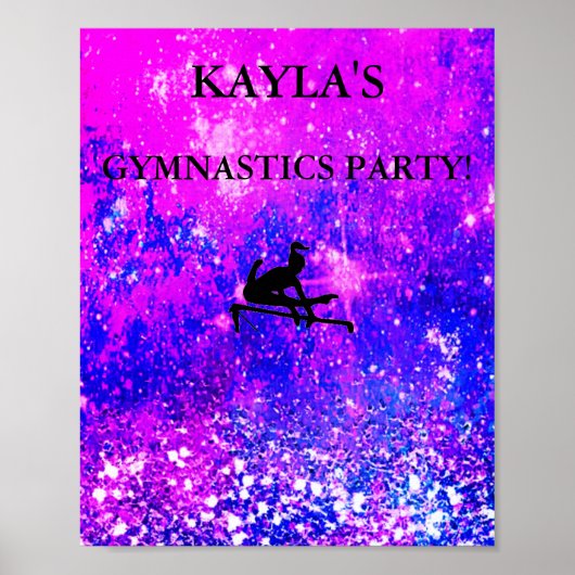 PERSONALISIERTES GYMNASTICS-PARTY POSTER (Vorne)
