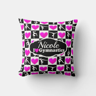 Personalisiertes GYMNNAST-DESIGN MIT PINK UND SCHW Kissen