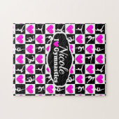 Personalisiertes GYMNNAST-DESIGN MIT PINK UND SCHW Puzzle (Horizontal)