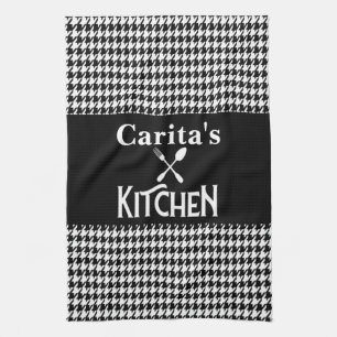 Personalisiertes Hahnentrittmuster Muster Küchentü Geschirrtuch