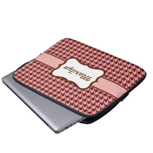 Personalisiertes Hahnentrittmuster Notebook Laptopschutzhülle (Vorne Knopf)