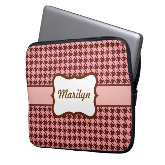 Personalisiertes Hahnentrittmuster Notebook Laptopschutzhülle (Vorderseite Links)