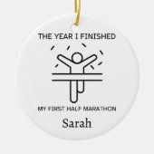 Personalisiertes Halbmarathon-Ornament Keramik Ornament (Vorne)