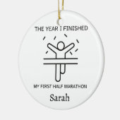 Personalisiertes Halbmarathon-Ornament Keramik Ornament (Links)