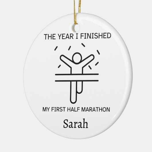 Personalisiertes Halbmarathon-Ornament Keramik Ornament (Links)