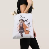 Personalisiertes Halloween-Anime-Mädchen mit Flede Tasche (Von Nahem)