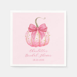 Personalisiertes Halloween Brautparty Pink Pumpkin Serviette