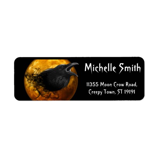 Personalisiertes Halloween Crow mit Mond (Vorne)