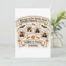 Personalisiertes Halloween-Familiennamensschild |