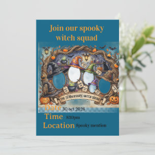 Personalisiertes Halloween-Foto Gruselige Hexe Einladung