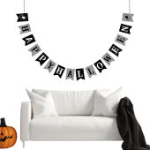 Personalisiertes Halloween für Familienname Black Wimpelkette