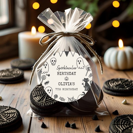 Personalisiertes Halloween-Geburtstagspapier Runder Aufkleber