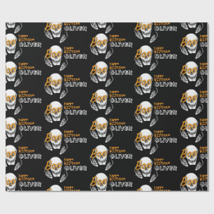 Personalisiertes Halloween-Geburtstagswrap Geschenkpapier