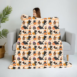Personalisiertes Halloween-Katzenjammer - Niedlich Sherpadecke