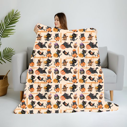 Personalisiertes Halloween-Katzenjammer - Niedlich Sherpadecke