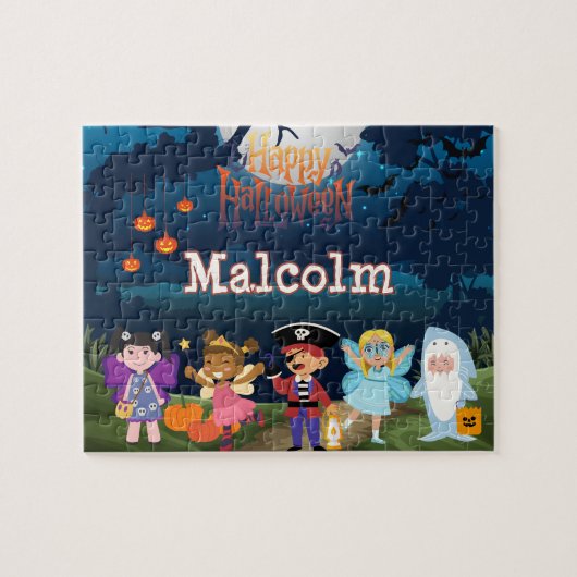 Personalisiertes Halloween-Kinderpuzzle Puzzle (Horizontal)