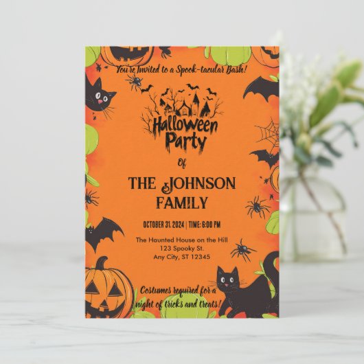 Personalisiertes Halloween-Kostüm-Party Einladung (Stehend Vorderseite)