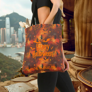 Personalisiertes Halloween mit Fledermäusen, Hexen Tasche