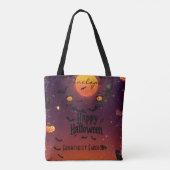 Personalisiertes Halloween mit Vollmond- und Schwa Tasche (Rückseite)