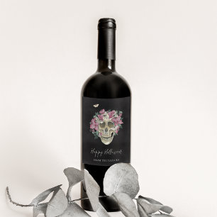 Personalisiertes Halloween-Orchid Weinetikett