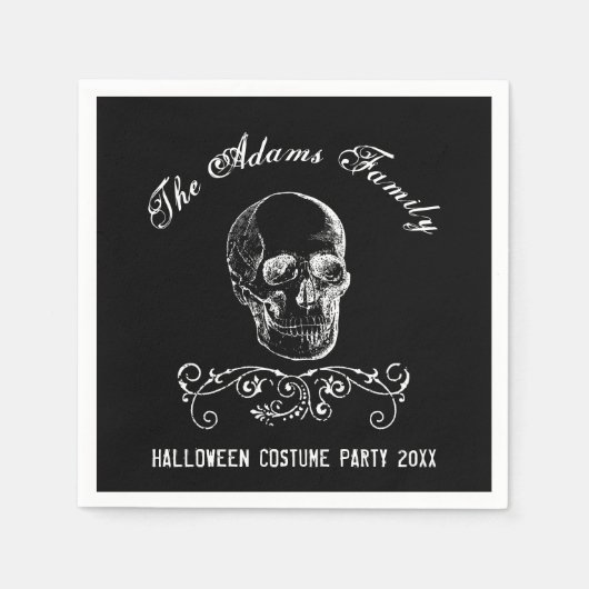 Personalisiertes Halloween-Party aus Schwarzweiß Serviette (Vorderseite)