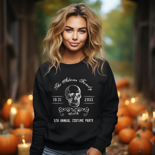 Personalisiertes Halloween-Party aus Schwarzweiß Sweatshirt