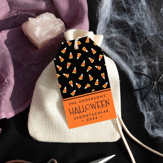 Personalisiertes Halloween-Party Candy Corn Geschenkanhänger