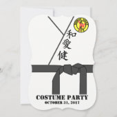 Personalisiertes Halloween-Party Karate Kostüme Einladung (Rückseite)