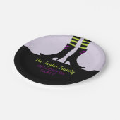 Personalisiertes Halloween-Party mit Hexenstiefeln Pappteller (Schrägansicht)