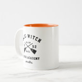 Personalisiertes Halloween-Reitakademie Zweifarbige Tasse (Vorderseite Links)