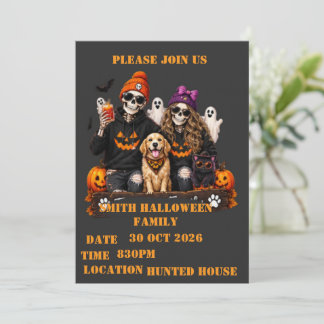 Personalisiertes Halloween-Skelett Bleib Gruselig Einladung