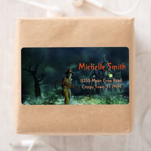 Personalisiertes Halloween Skull Mann mit House (Insitu)