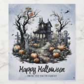 Personalisiertes Halloween-Spuk Weinetikett (Einzelnes Label)