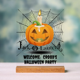 Personalisiertes Halloween-Willkommen Acrylschild