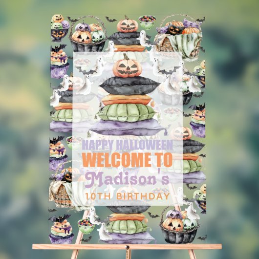 Personalisiertes Halloween Willkommenszeichen Acrylschild (Neutral)