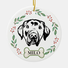 Personalisiertes Händeauftragen von Labrador Keramik Ornament